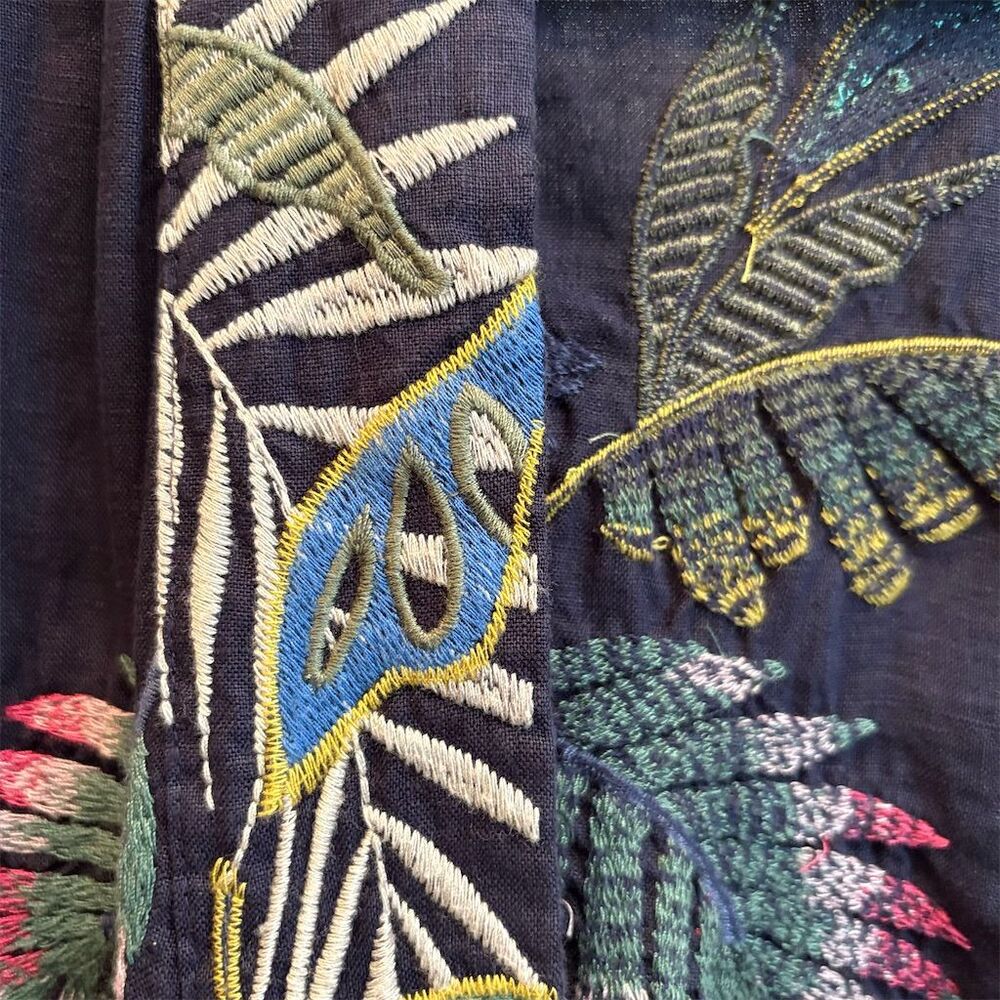 Johnny Was Kaluhi Embroidered Floral Cropped Kimono Vibrant Boho Chic Multicolor - Picture 8 of 8